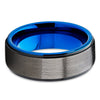 Blue Tungsten Wedding Band - Gunmetal Ring - Gray Tungsten - Blue Ring - Clean Casting Jewelry