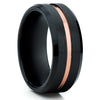 Black Tungsten Ring - Men's Black Ring - Black Tungsten Wedding Band - Rose - Clean Casting Jewelry