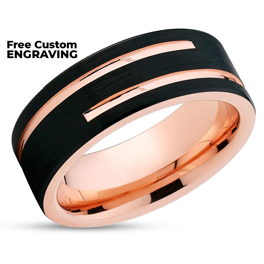 8mm rose discount gold wedding band