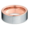 Rose Gold Tungsten - Brush Wedding Band - Rose Gold Tungsten Ring - Clean Casting Jewelry