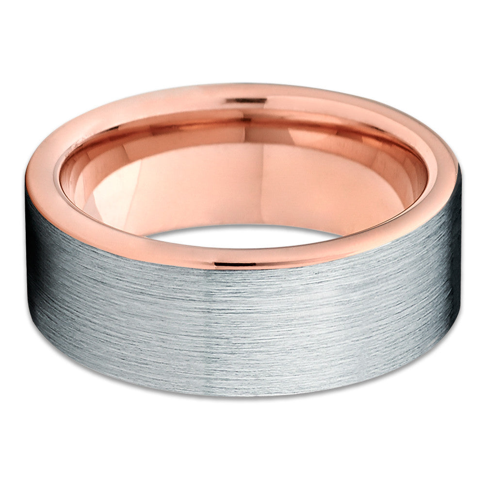 Rose Gold Tungsten - Brush Wedding Band - Rose Gold Tungsten Ring - Clean Casting Jewelry