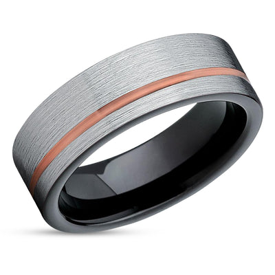 Black Tungsten Ring - Gray Tungsten Ring - Rose Gold Tungsten - Tungsten Wedding Ring