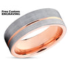 Rose Gold Wedding Band - Tungsten Wedding Ring - 18k Rose Gold - Wedding Ring