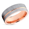 Rose Gold Wedding Band - Tungsten Wedding Ring - 18k Rose Gold - Wedding Ring