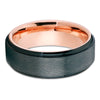 Black Tungsten Wedding Band - Black Tungsten Ring - Men's Ring - Rose - Clean Casting Jewelry