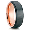 Black Tungsten Wedding Band - Black Tungsten Ring - Men's Ring - Rose - Clean Casting Jewelry