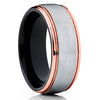 Rose Gold Tungsten Wedding Band - Grey - Rose Gold Tungsten Ring - Unique - Clean Casting Jewelry