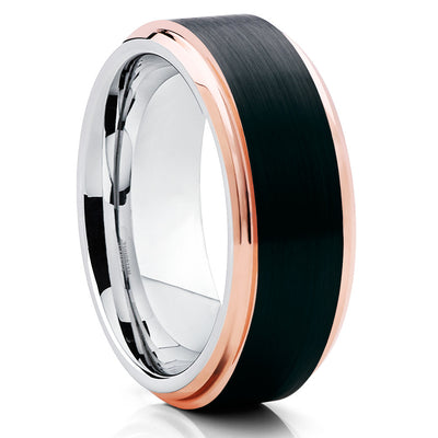 Men's Tungsten Wedding Band - Rose Gold - Rose Gold Tungsten Band - Clean Casting Jewelry