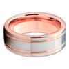 Rose Gold Tungsten - Men's Tungsten Wedding Band - Rose Gold Ring - Clean Casting Jewelry