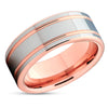 Rose Gold Tungsten - Men's Tungsten Wedding Band - Rose Gold Ring -  Rose Gold Wedding Ring