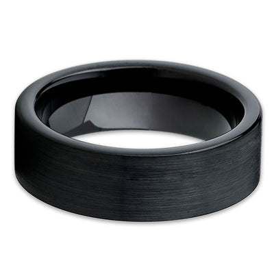 Black Tungsten Ring - Tungsten Wedding Band - Black Wedding Band - 7mm - Clean Casting Jewelry