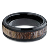 8mm - Deer Antler Ring - Black - Tungsten Wedding Band - Deer Horn - Clean Casting Jewelry