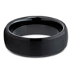 8mm - Black Brushed Tungsten Ring - Tungsten Wedding Band - Black Ring - Clean Casting Jewelry