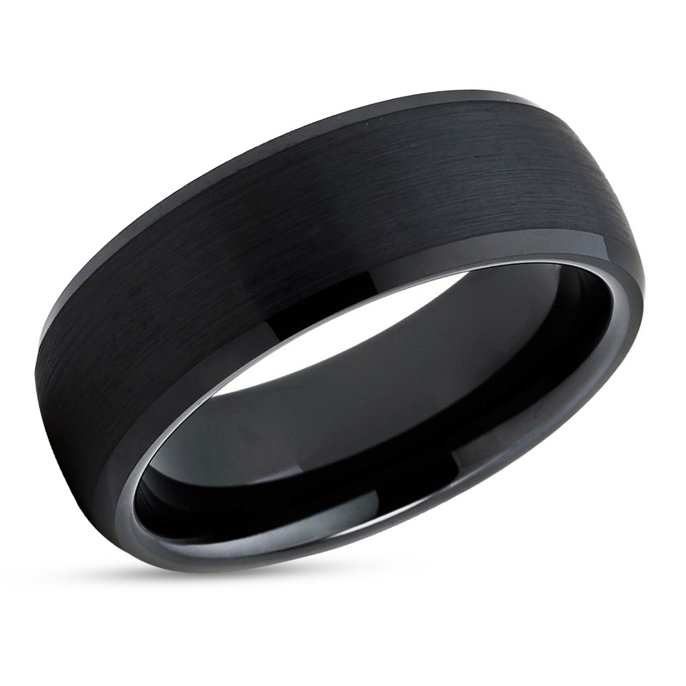Black Wedding Ring - Black Tungsten Ring - 8mm Ring - 6mm Ring - Black Wedding Band