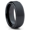 Black Tungsten Ring - Black Wedding Band - 8mm - Men's Wedding Band - Clean Casting Jewelry