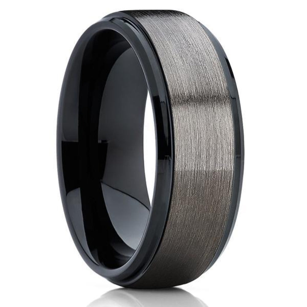 Gunmetal Wedding Ring - Black Tungsten Ring - Tungsten Ring - Gunmetal Wedding Ring