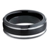 8mm - Black Tungsten Ring - Black Tungsten Band - Tungsten Wedding Band - Clean Casting Jewelry