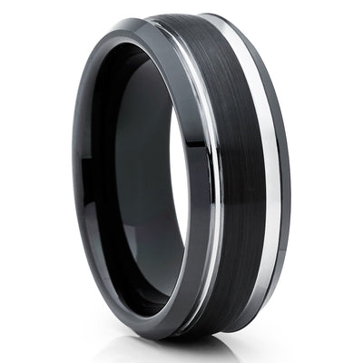 8mm - Black Tungsten Ring - Black Tungsten Band - Tungsten Wedding Band - Clean Casting Jewelry
