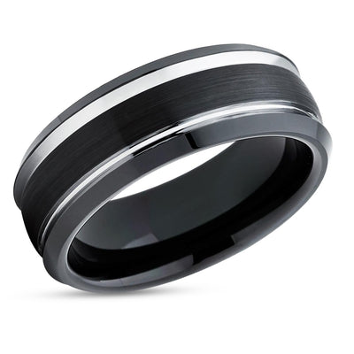 8mm - Black Tungsten Ring - Black Tungsten Band - Tungsten Wedding Band