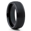 8mm - Black Tungsten Ring - Black Ring - Tungsten Wedding Band - Dome - Clean Casting Jewelry
