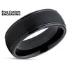 8mm - Black Tungsten Ring - Black Ring - Tungsten Wedding Band - Black Wedding Ring