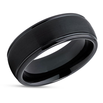 8mm - Black Tungsten Ring - Black Ring - Tungsten Wedding Band - Black Wedding Ring