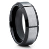 Black Tungsten Band - Black Tungsten Ring - Black Wedding Band - 8mm - Clean Casting Jewelry