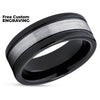 BlacK Wedding Band - Black Tungsten Ring - Tungsten Wedding Ring - 8MM Ring