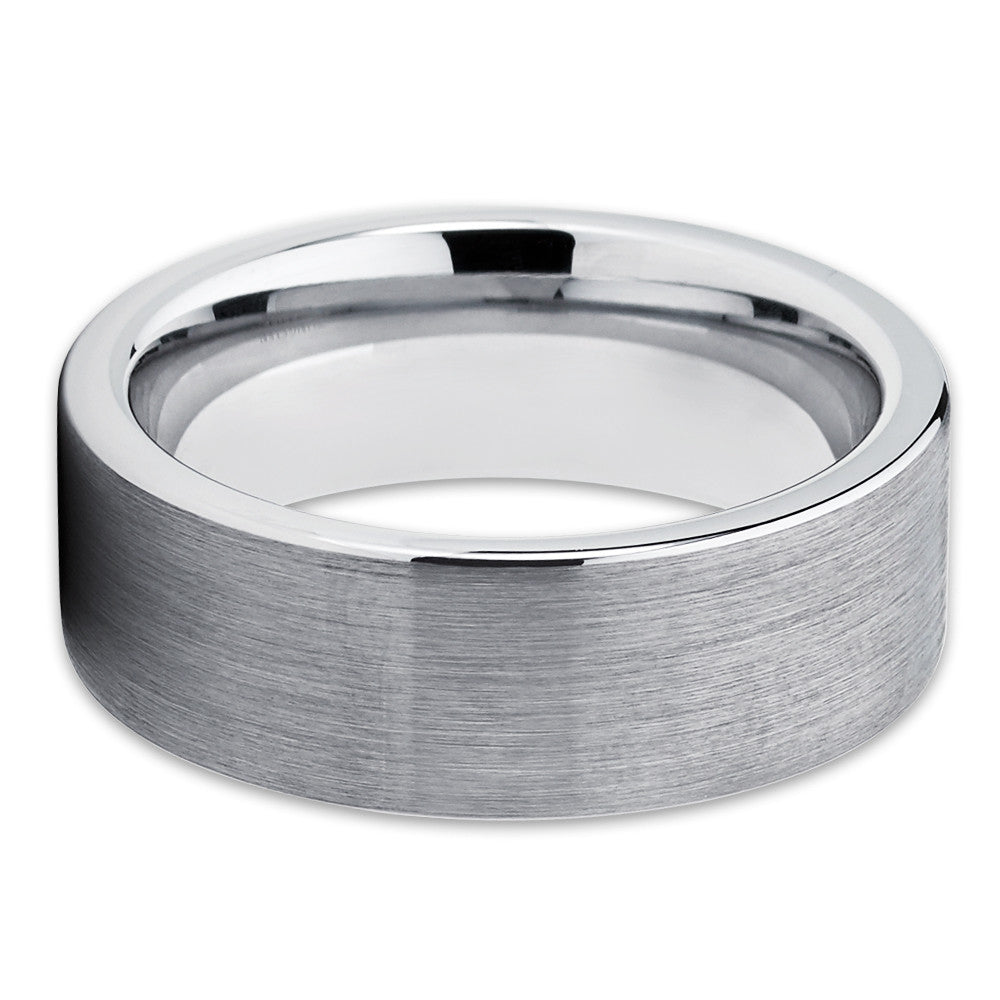 Silver Tungsten Wedding Band - Gray Tungsten Ring - 8mm Tungsten Ring - Clean Casting Jewelry