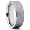 Silver Tungsten Wedding Band - Gray Tungsten Ring - 8mm Tungsten Ring - Clean Casting Jewelry