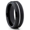 8mm - Black Tungsten Ring - Black Wedding Band - Black Tungsten Band - Clean Casting Jewelry