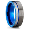 Gray Tungsten Wedding Band - Blue Tungsten Ring - Gunmetal Tungsten - Clean Casting Jewelry