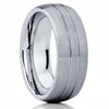 Men's Tungsten Wedding Band - Gray Tungsten Ring - 8mm - Brush Finish - Clean Casting Jewelry