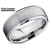 Tungsten Wedding Ring - Silver Wedding Band - Tungsten Wedding Band - Tungsten Carbide
