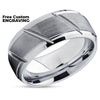 Tungsten Wedding Band - Tungsten Carbide Ring - Tungsten Wedding Band - Silver Ring