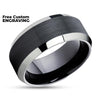 Black Tungsten Ring - Black Tungsten Wedding Band - Tungsten Wedding Ring - Black Ring