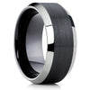 10mm - Black Tungsten Ring - Tungsten Wedding Band - Men's Black Ring - Clean Casting Jewelry