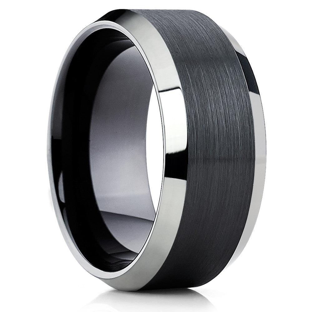 10mm - Black Tungsten Ring - Tungsten Wedding Band - Men's Black Ring - Clean Casting Jewelry