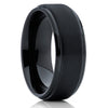 Black Tungsten Wedding Band - Black Tungsten Wedding Ring - Brush - Clean Casting Jewelry
