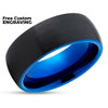 Blue Tungsten Ring - Black Wedding Band - Blue Wedding Ring - Tungsten Ring