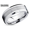 Tungsten Wedding Band - Tungsten Carbide Ring - Wedding Band - Silver Tungsten Ring