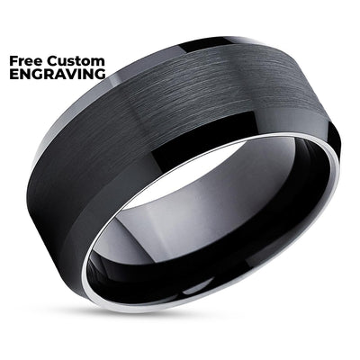 Black Wedding Ring - Black Tungsten Ring - Tungsten Wedding Band - Black Ring