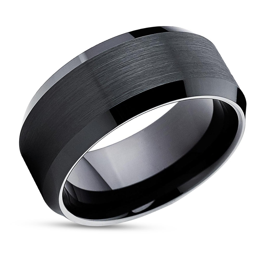 Black Wedding Ring - Black Tungsten Ring - Tungsten Wedding Band - Black Ring