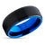Black Tungsten Wedding Band - Blue Wedding Ring - Black Tungsten Ring - Brush Ring