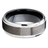 Black Tungsten Band - Men's Tungsten Ring - Gunmetal Ring - 8mm - Clean Casting Jewelry