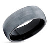 Black Wedding Band - Gray Tungsten Wedding Ring - Tungsten Carbide Ring - Black