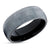 Black Wedding Band - Gray Tungsten Wedding Ring - Tungsten Carbide Ring - Black