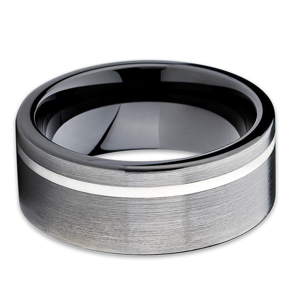 Black Tungsten Ring - Gunmetal Tungsten - Black Tungsten Wedding Band - Clean Casting Jewelry