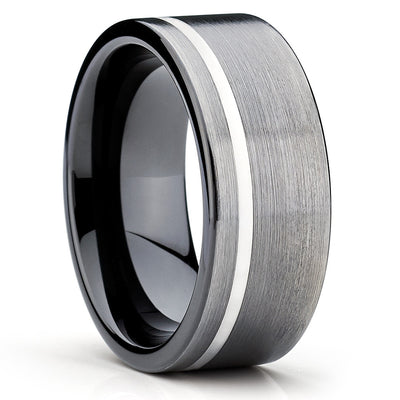 Black Tungsten Ring - Gunmetal Tungsten - Black Tungsten Wedding Band - Clean Casting Jewelry