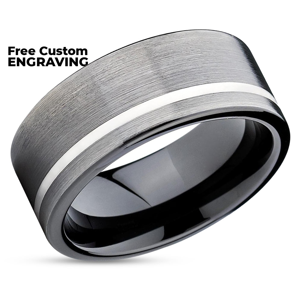 Gunmetal Wedding Band - Black Tungsten Ring - Tungsten Wedding Ring - Ring - Band